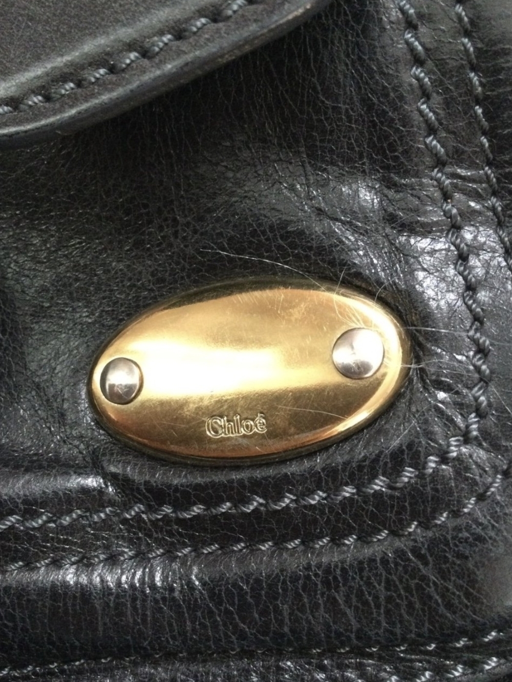 Black Chloe Bay Leather Satchel with Gold Hardware - Picture 3 of 11